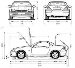 1997 Mercedes SLK Dimensions