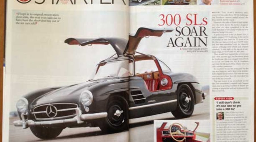 SL Market Letter Helps “Classic Car” Magazine Make Sense of the Mercedes 300SL Market After the Pebble Beach Auctions