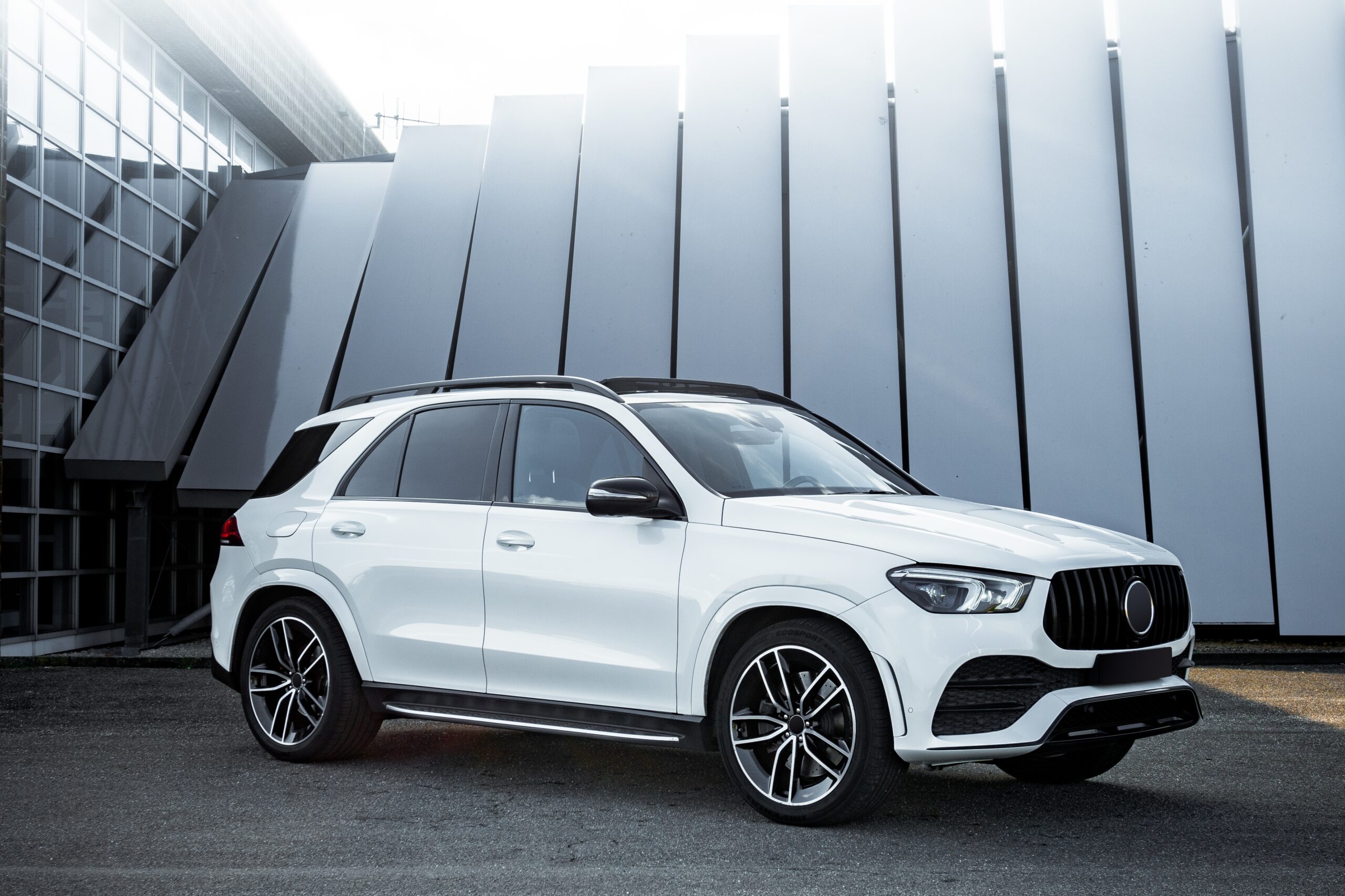 White Modern German Luxury SUV with black accents